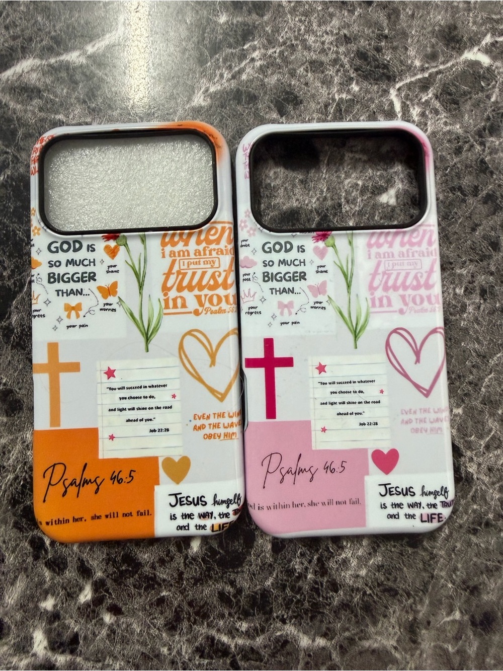 Religious Psalms 46:5 Decorative Phone Case - Pink / Orange Options